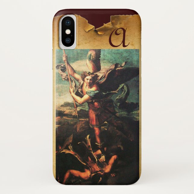 Coques Case-Mate iPhone St MICHAEL ARCHANGEL VANGUISHING SATAN Monogramme (Dos)