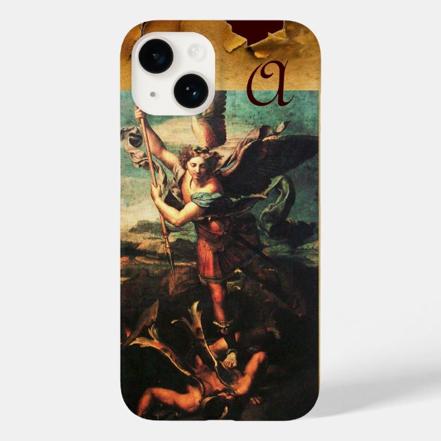 Coques Case-Mate iPhone St MICHAEL ARCHANGEL VANGUISHING SATAN Monogramme (Verso)