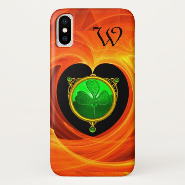 COQUES Case-Mate iPhone ST PATRICK'S DAY CELTIC HEART, MONOGRAM SHAMROCK (Dos)