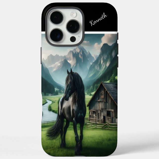 Coques Case-Mate iPhone Stallion Noir Dans Les Alpes (Verso)