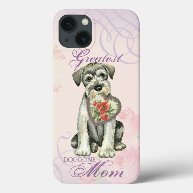 Coques Case-Mate iPhone Standard Schnauzer Heart Mom (Verso)