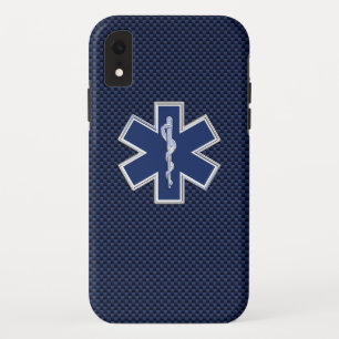 Coque Case-Mate Pour iPhone Star of Life Paramedic Emergency Blue Carbon Style