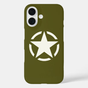 Coques iPhone 16 Star Stencil Classic sur Khaki Green