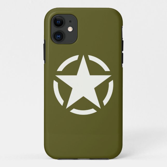Coques Case-Mate iPhone Star Stencil Classic sur Khaki Green (Dos)
