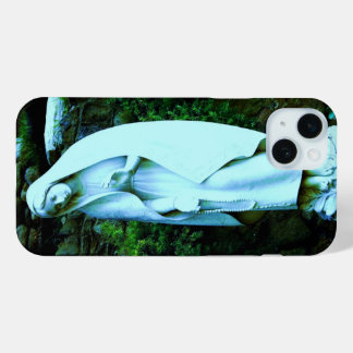 Coque iPhone 15 Mini Statue de la Vierge bleue
