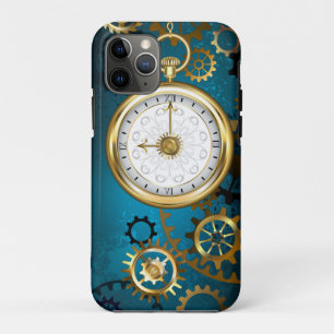 Case-Mate iPhone Case Steampunk Arrière - plan turquoise avec Gears