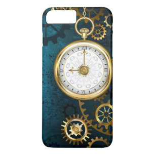 Case-Mate iPhone Case Steampunk Arrière - plan turquoise avec Gears