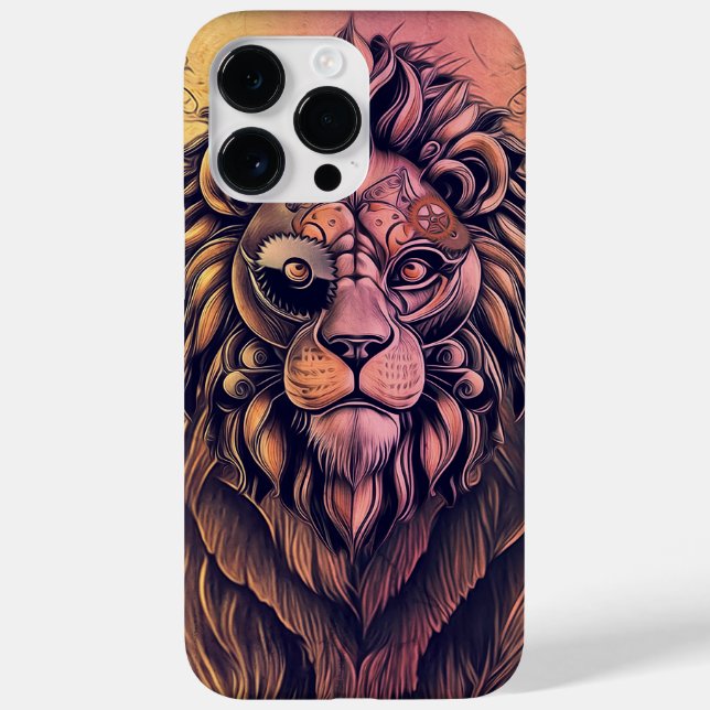 Coques Case-Mate iPhone Steampunk Couleur Gradient Lion Rustique (Verso)