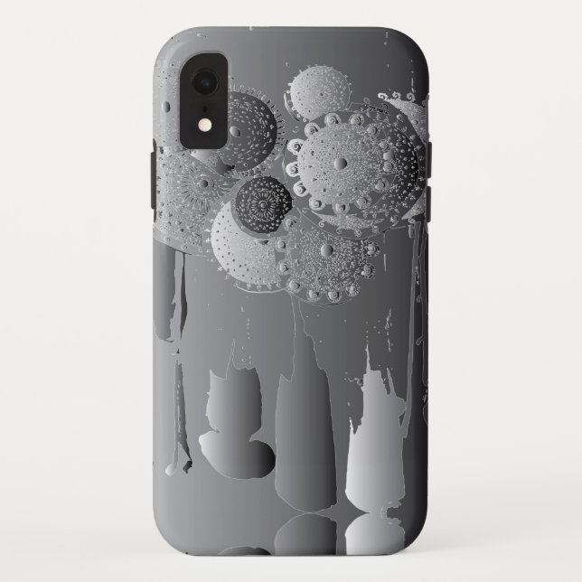Coques Case-Mate iPhone Steampunk Floral Métal Gris (Dos)