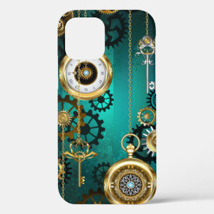 Case-Mate iPhone Case Steampunk Jewelry Watch on a Green Background