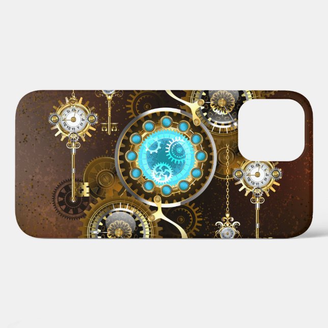 Coques Case-Mate iPhone Steampunk Rusty Background (Verso (horizontal))