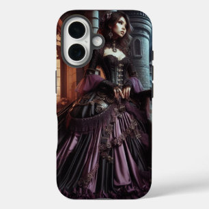 Coques iPhone 16 Steampunk Vintage Victorian Purple Lady