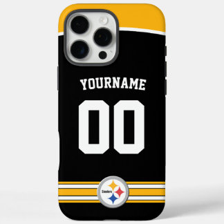 Coques iPhone 16 Pro Max Steelers Personnalisés Jersey Football américain