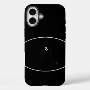 Coques iPhone 16 Plus Stethoscope Bow Noir, Rose, Argent Médicale