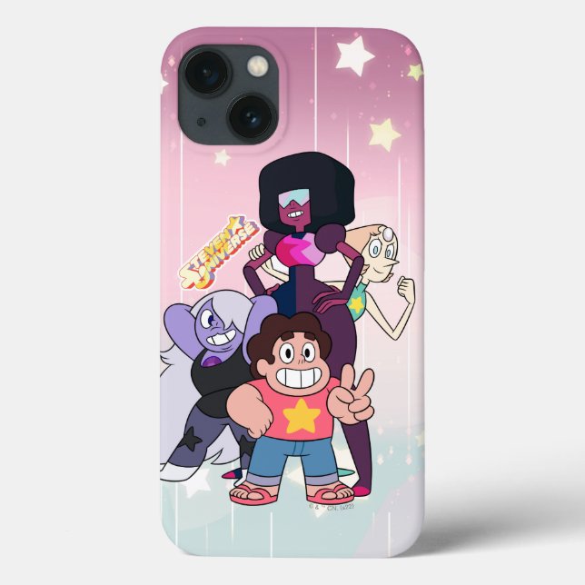 Coques Case-Mate iPhone Steven Universe | Pose du groupe Crystal Gem (Verso)