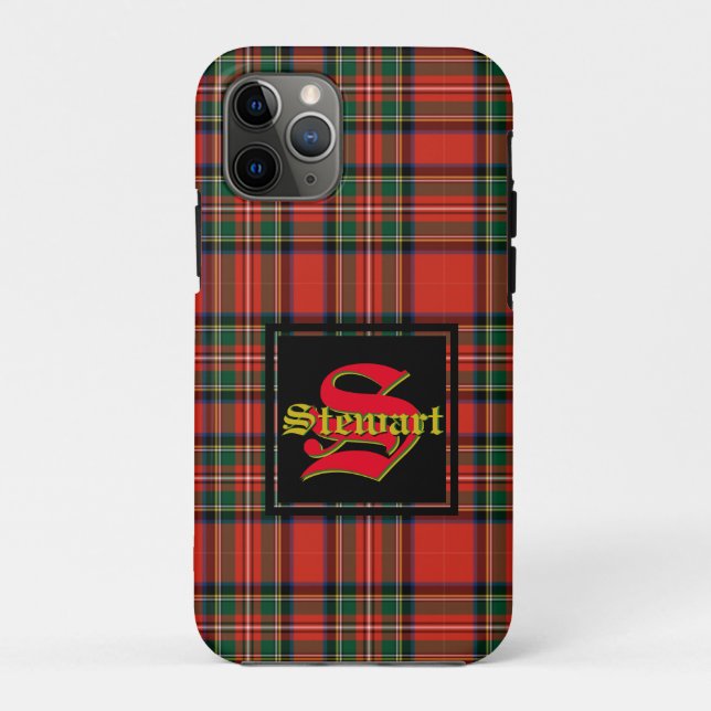 Coques Case-Mate iPhone Stewart Royal Tartan Plaid Personnaliser Monogramm (Dos)
