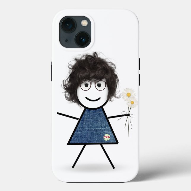 Coques Case-Mate iPhone Stick Girl with Daisies (Verso)