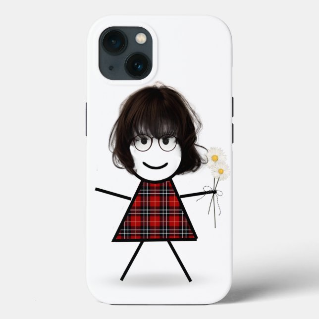 Coques Case-Mate iPhone Stick Girl with Daisies (Verso)