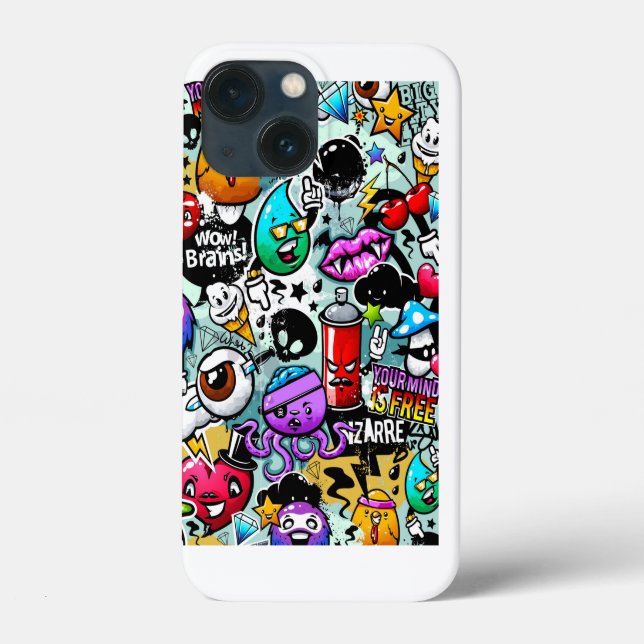 Coques Case-Mate iPhone Sticker fou crâne, lèvres, spray Graffiti (Verso)