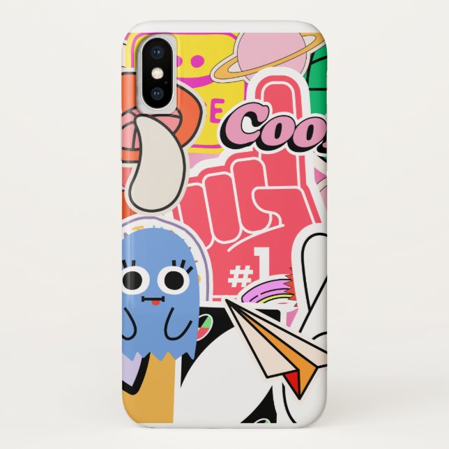 Coques Case-Mate iPhone Stickers Cool esthétiques Y2K (Dos)