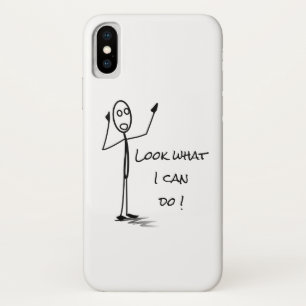 Coque Case-Mate Pour iPhone Stickman sur téléphone drôle noir et blanc