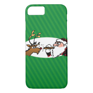 Coque Case-Mate Pour iPhone Stogie Fumer Père Noël Funny Green Stripe Noël