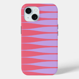 Coque Pour iPhone 15 Striation Rose Chaud et Lilas