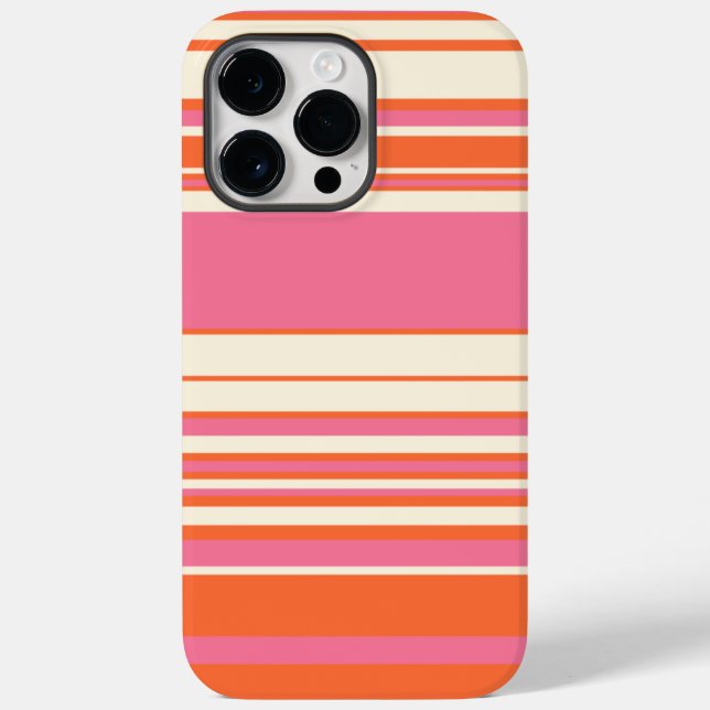 Coques Case-Mate iPhone Stripes complexes - rose, orange et crème (Verso)