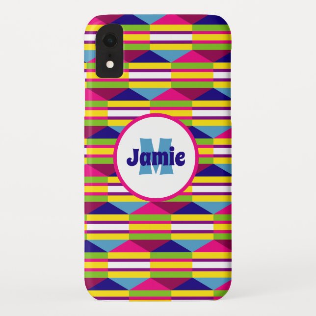 Coques Case-Mate iPhone Stripes funky personnalisées, Triangles Motif (Dos)