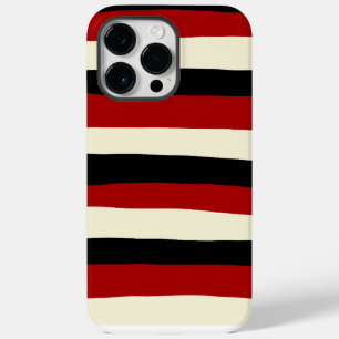 Coque Pour Pour iPhone 14 Pro Max Stripes inégales - Rouge et Crème