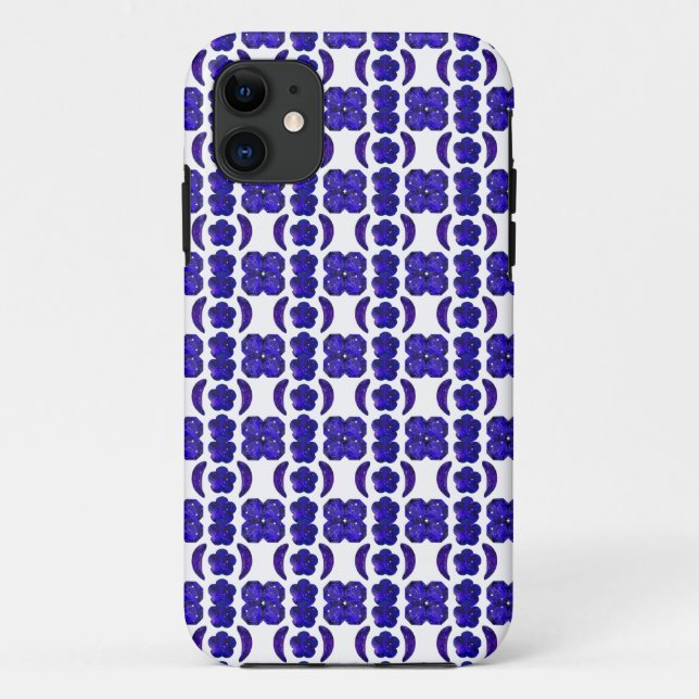 Coques Case-Mate iPhone Structure d'art Blue Gem (Dos)