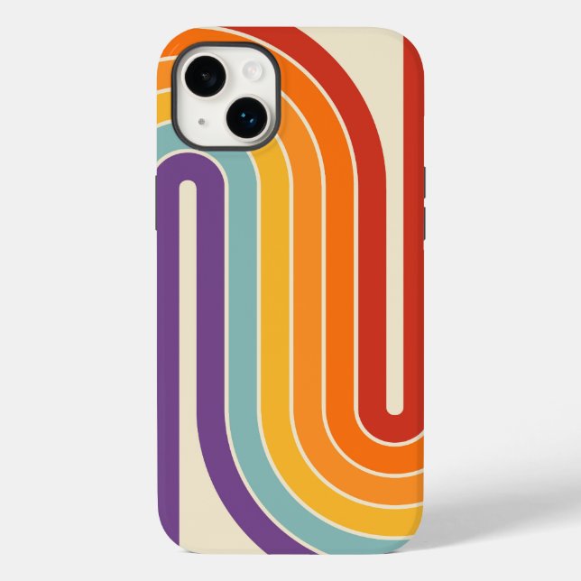Coques Case-Mate iPhone Style 1970s Arched Stripes Motif géométrique (Verso)