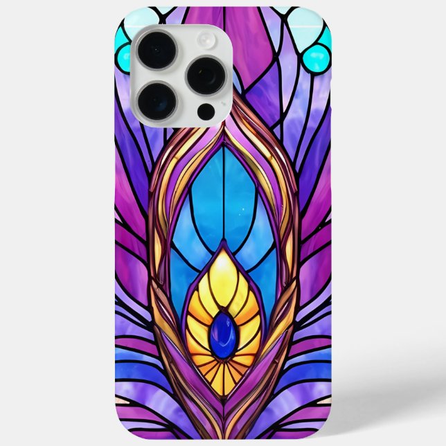 Coques Case-Mate iPhone Style Art Nouveau Vitrage Peacock Plumes (Verso)