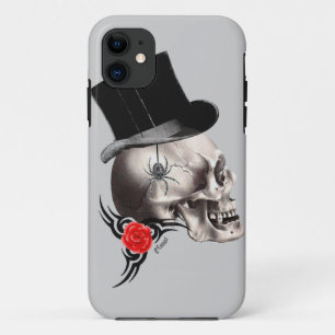 Coque Case-Mate Pour iPhone Style crâne gothique et tatouage rose