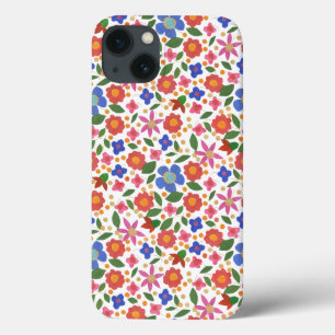 iPhone 13 Case Style d'art populaire Floral sur blanc iPad Mini C