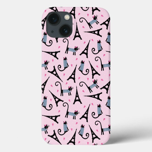 Coques Case-Mate iPhone Style Français Chat Habillé Avec Motif Tour Eiffel (Verso)