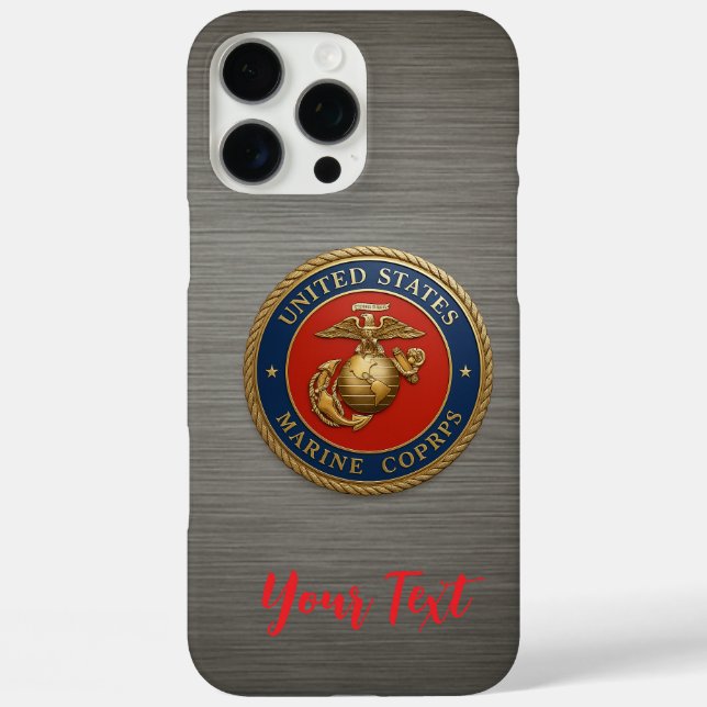 Coques Case-Mate iPhone Style métallique brossé USMC EGA (Verso)