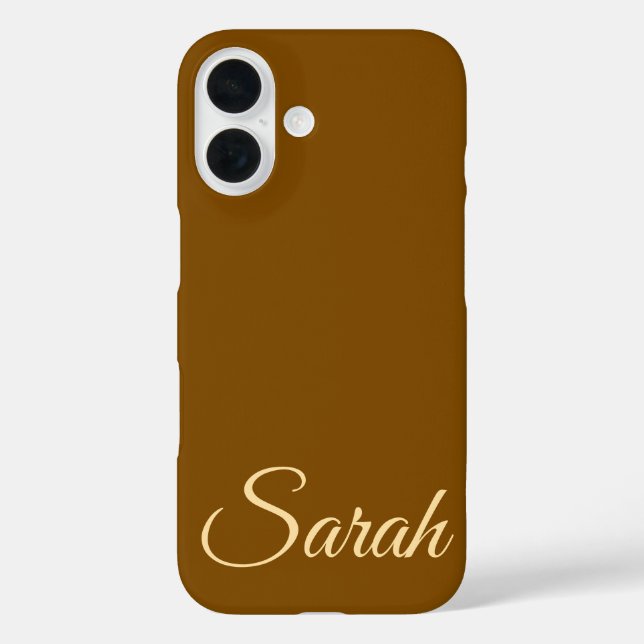 Coques Case-Mate iPhone Style moderne classique Customisé Nom Couleur Brow (Verso)