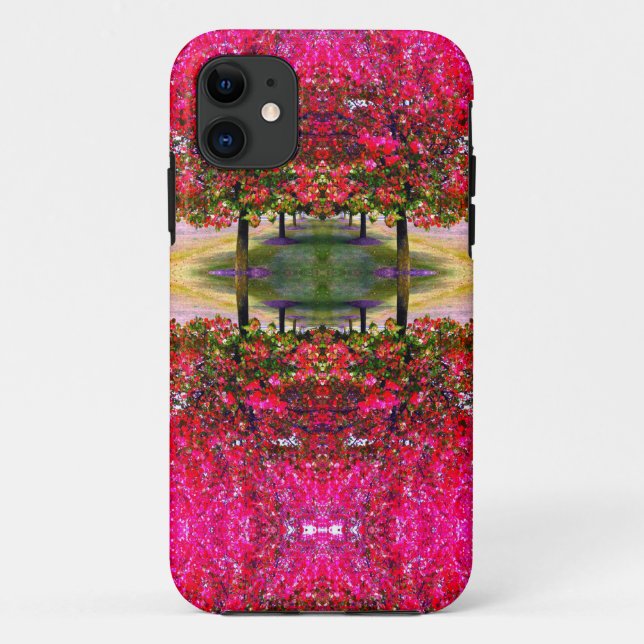 Coques Case-Mate iPhone Style monet rose paysage d'automne, feuille rose (Dos)