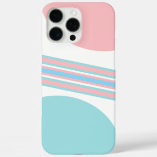 Coques iPhone 16 Pro Max Style rose et bleu Abstrait bandes géométriques