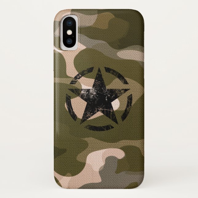 Coques Case-Mate iPhone Style Star on Burlap (Dos)