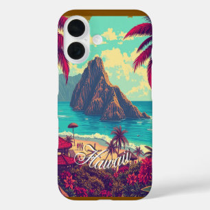 Coques iPhone 16 Style vintage Hawaiian Travel Honolulu Mid-Pacific