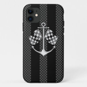 Coque Case-Mate Pour iPhone Styles Chrome en fibre de carbone marine de course