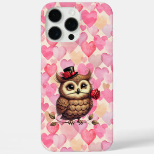 Coques iPhone 16 Pro Max Suave Owl aux coeurs colorés Saint Valentin