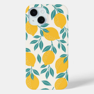 Coque Pour iPhone 15 Sucré Branches de citron Motif