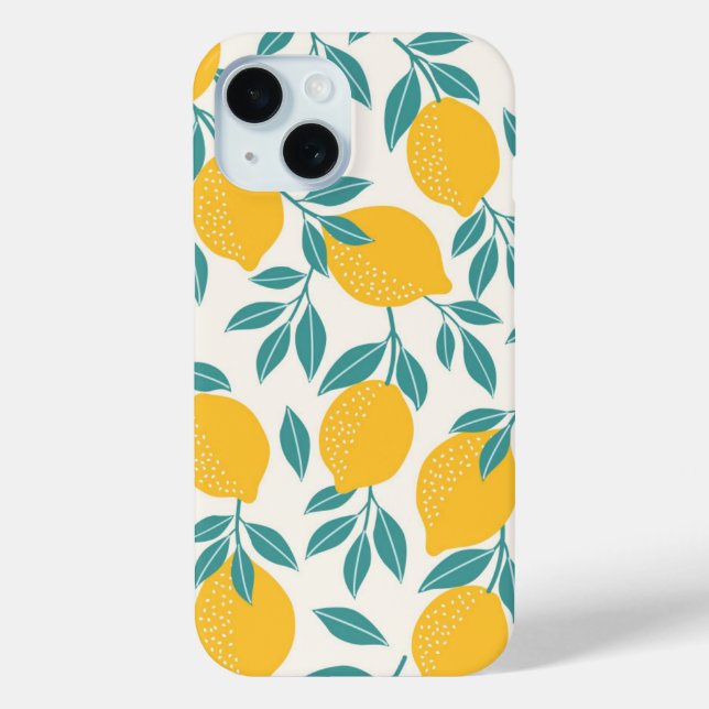 Coques Case-Mate iPhone Sucré Branches de citron Motif (Verso)