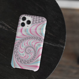 Case-Mate iPhone Case Sucre de canne bleu rose pastel Spiral Fractal