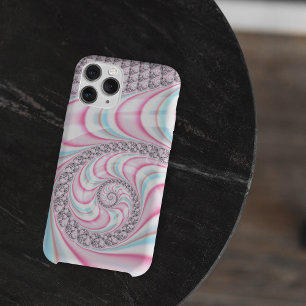 Case-Mate iPhone Case Sucre de canne bleu rose pastel Spiral Fractal