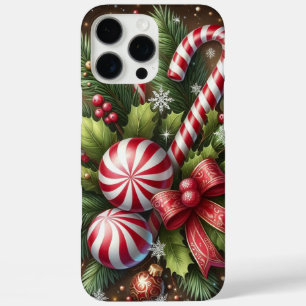 Coques iPhone 16 Pro Max Sucre de canne classique / menthe poivrée verdure 