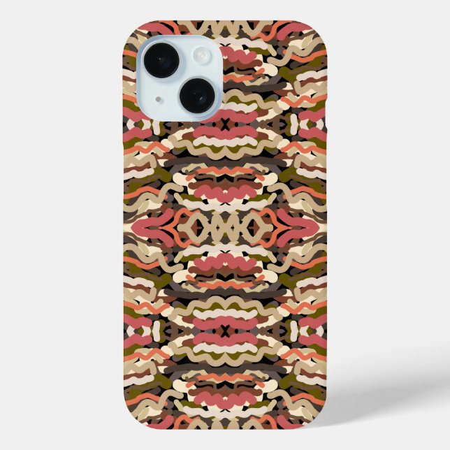 Coques Case-Mate iPhone Sud-Ouest Squiggly Laid Terre Tone Abstrait (Verso)